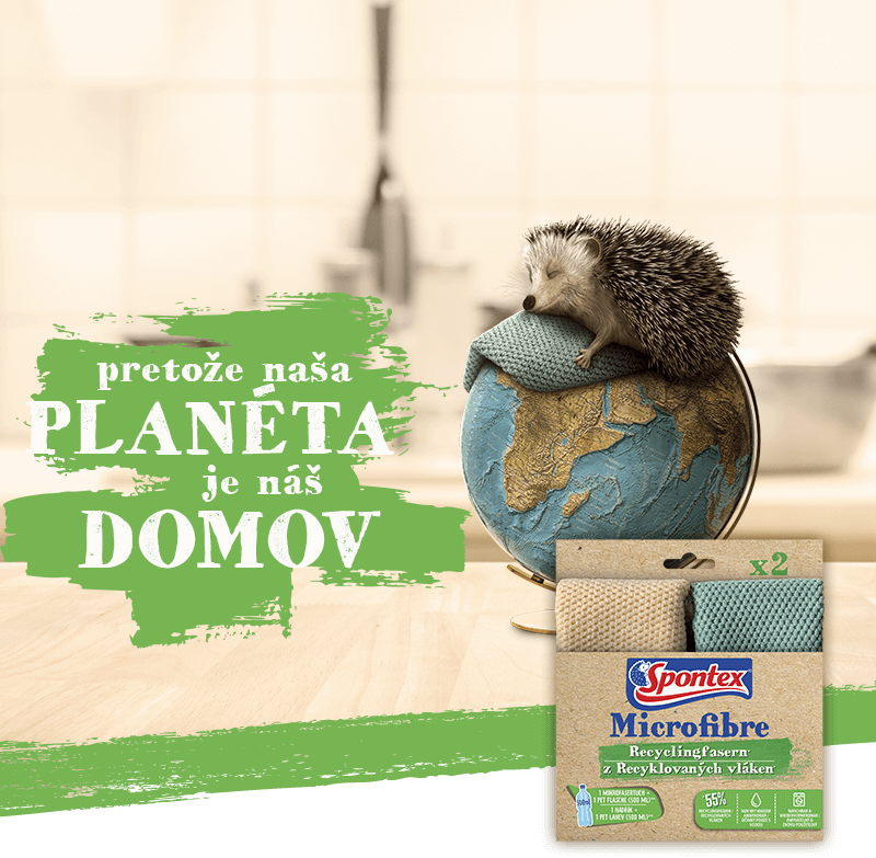 SPONTEX RECYCLED MICROFIBRE - Pretože naša planéta je náš domov