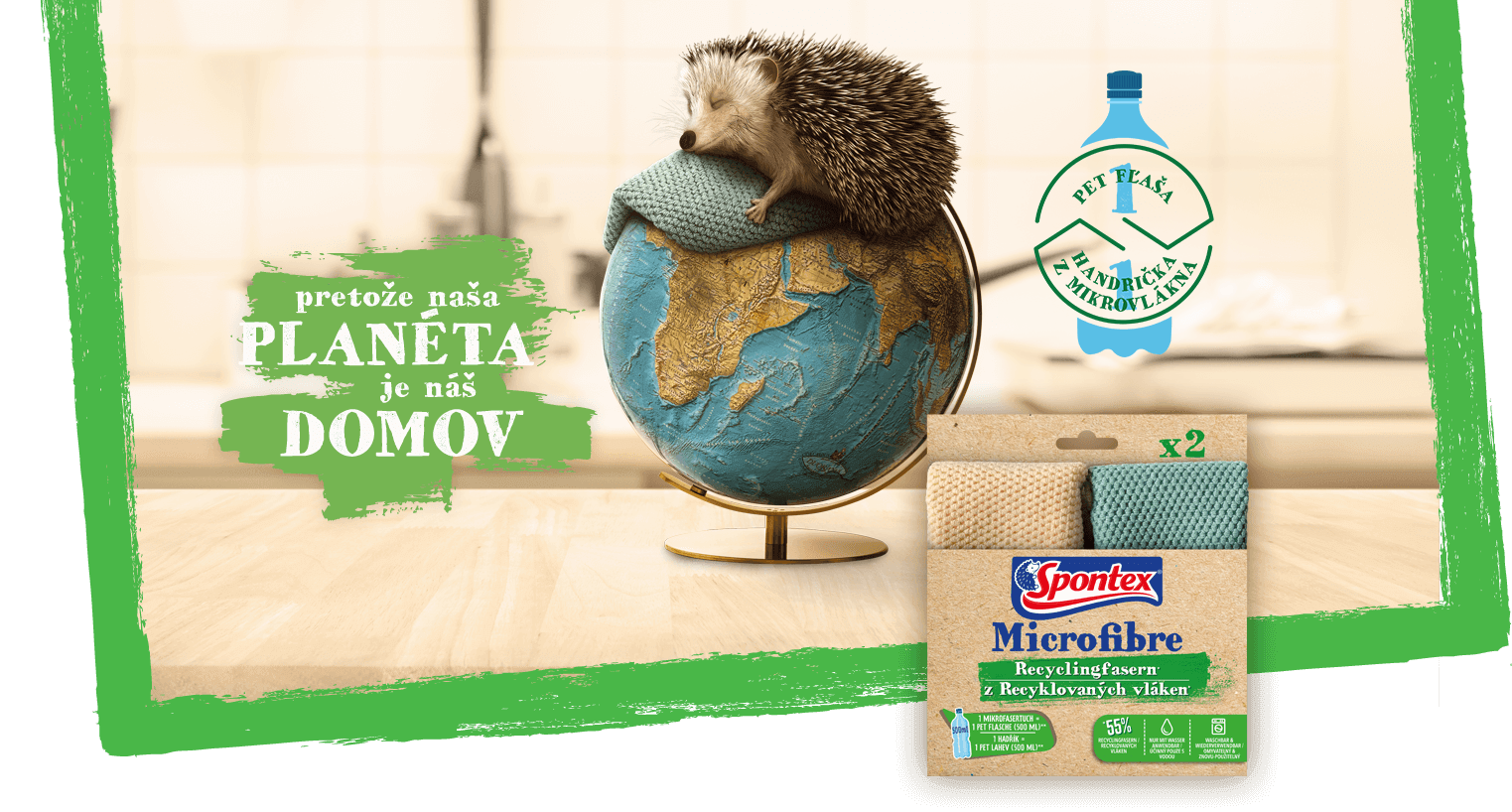 SPONTEX RECYCLED MICROFIBRE - Pretože naša planéta je náš domov